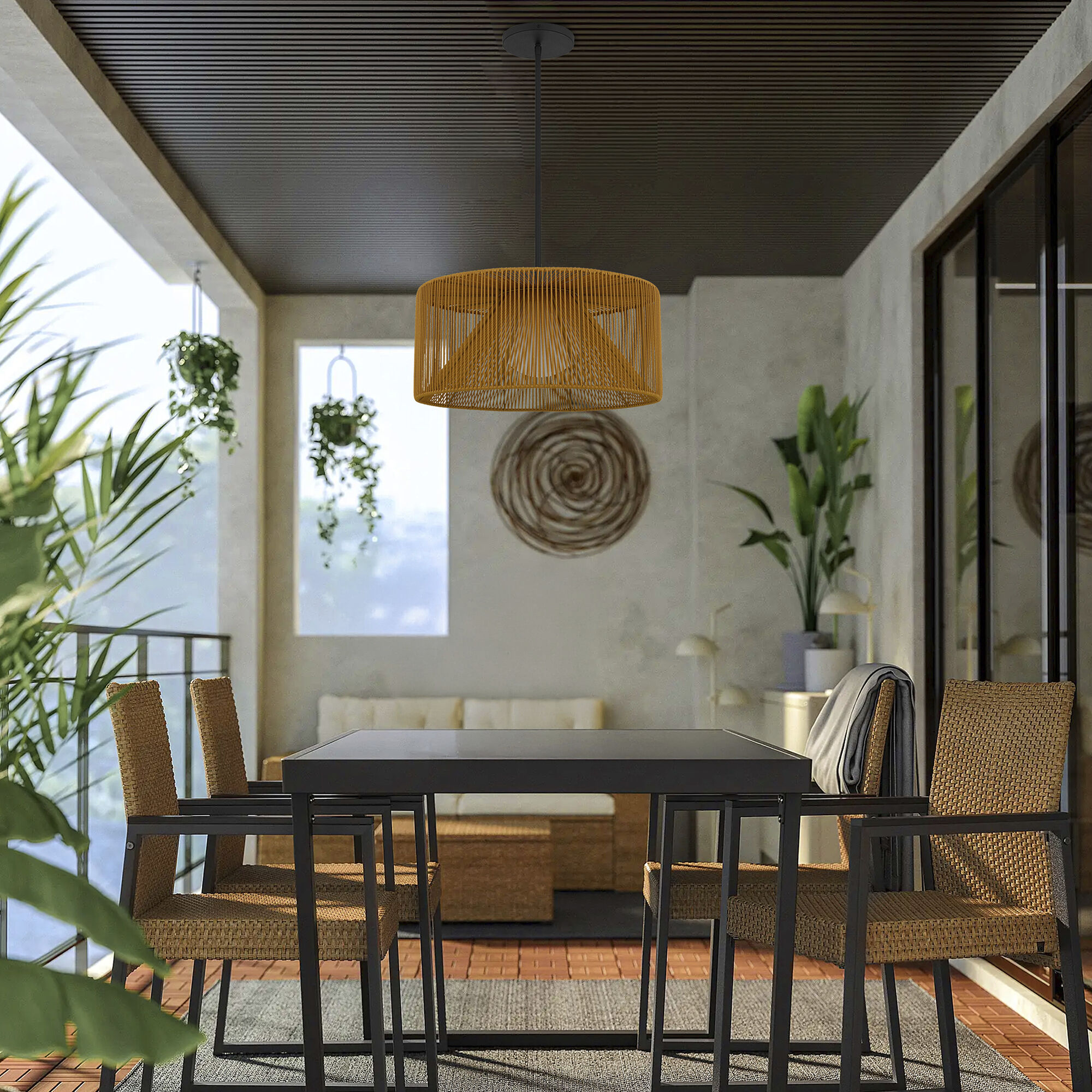 Key West LED 22 inch Sand Black Outdoor Pendant